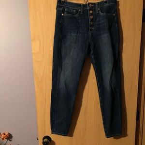 Banana Republic high rise skinny size 29 dark blue button fly jeans